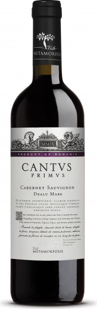 Vin  roşu sec - Cantus Primus Cabernet Sauvignon 2016, 0.75L, Viile Metamorfosis