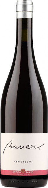Vin  roşu sec - Merlot 2017, 0.75L, Bauer