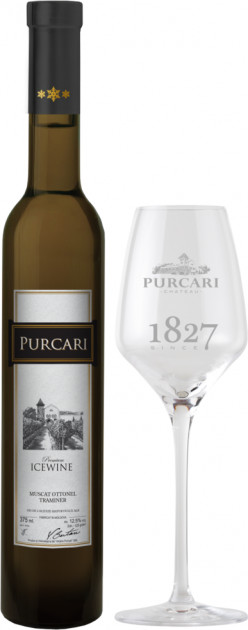 Vin  alb dulce - Pachet Ice Wine + 1 pahar cadou 2016, 0.375L, Purcari
